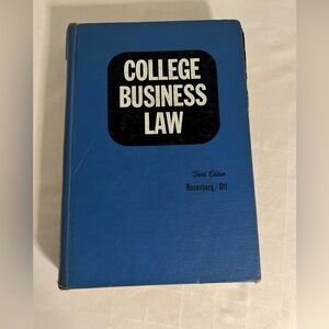 College Business Law Third Edition Hardcover R. Robert Rosenberg 1966 *condition